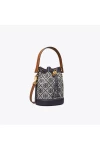 Tory Burch Mini T Monogram Bucket Bag Navy Women